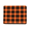 Orange Black And Yellow Tartan Print Bifold Wallet