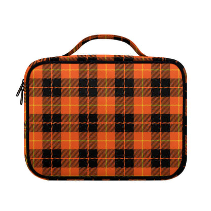 Orange Black And Yellow Tartan Print Briefcase Bible Bag