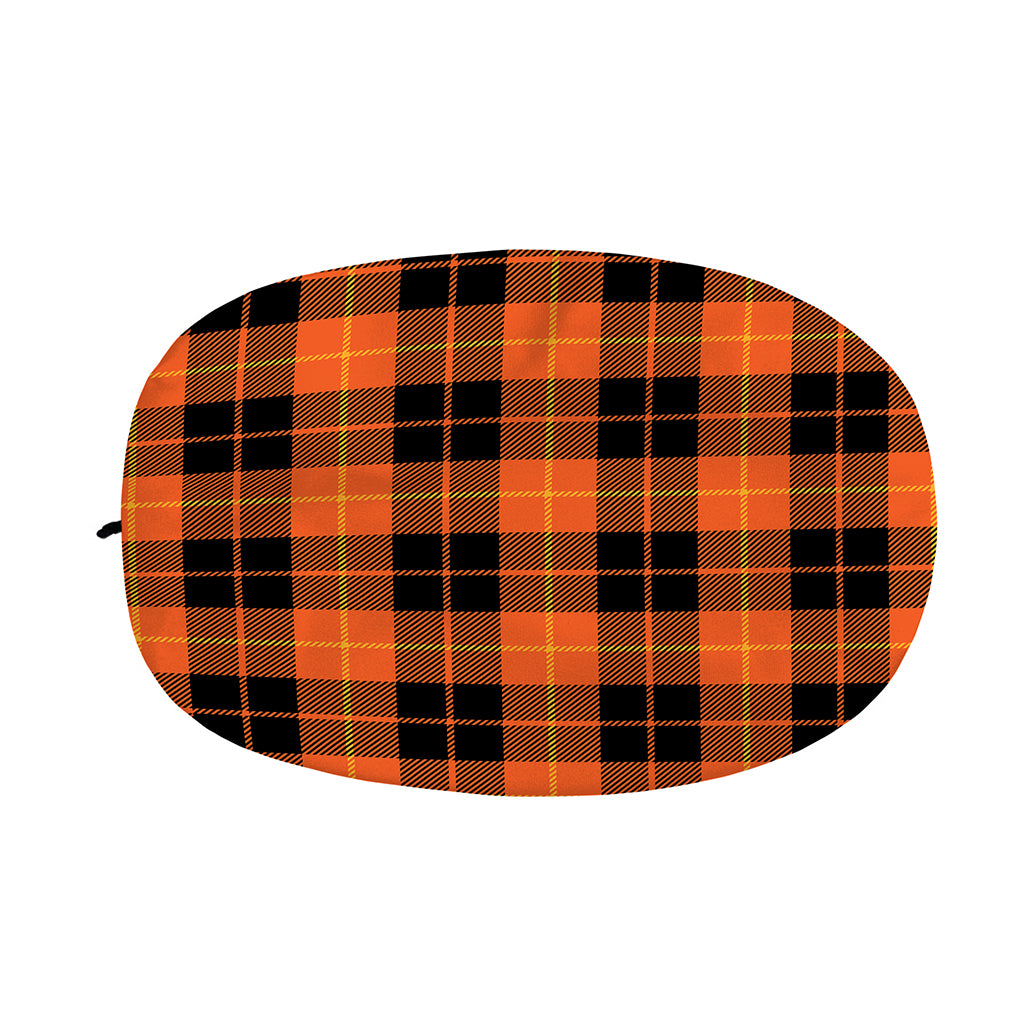 Orange Black And Yellow Tartan Print Car Side Mirror Covers