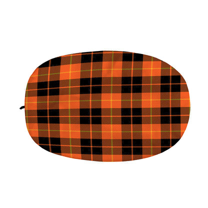 Orange Black And Yellow Tartan Print Car Side Mirror Covers