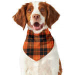 Orange Black And Yellow Tartan Print Dog Bandana