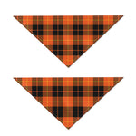 Orange Black And Yellow Tartan Print Dog Bandana