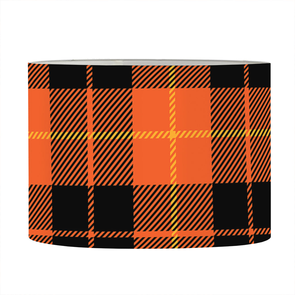 Orange Black And Yellow Tartan Print Drum Lamp Shade