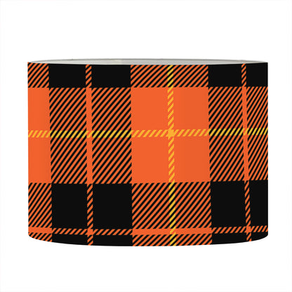 Orange Black And Yellow Tartan Print Drum Lamp Shade