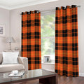 Orange Black And Yellow Tartan Print Extra Wide Grommet Curtains