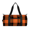 Orange Black And Yellow Tartan Print Gym Bag
