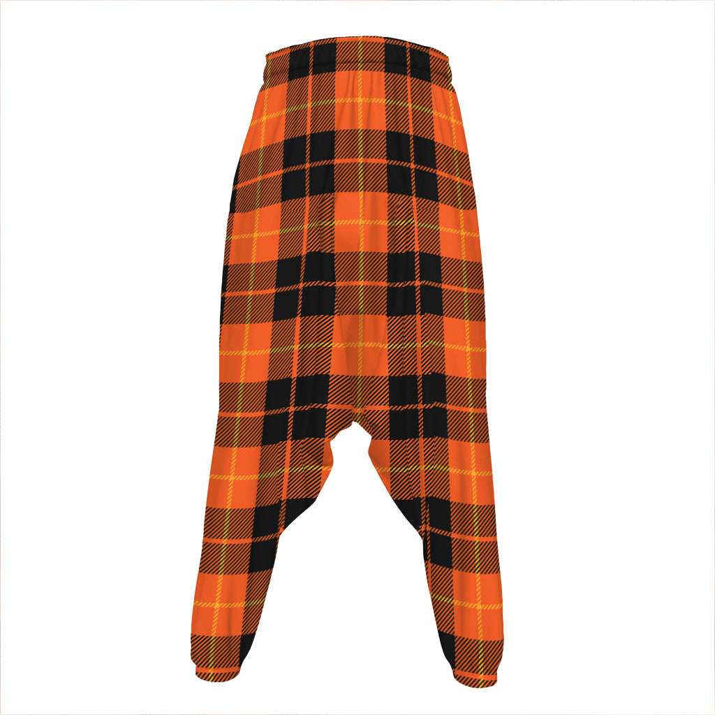 Orange Black And Yellow Tartan Print Hammer Pants
