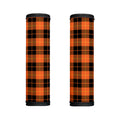Orange Black And Yellow Tartan Print Handle Covers