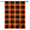 Orange Black And Yellow Tartan Print House Flag