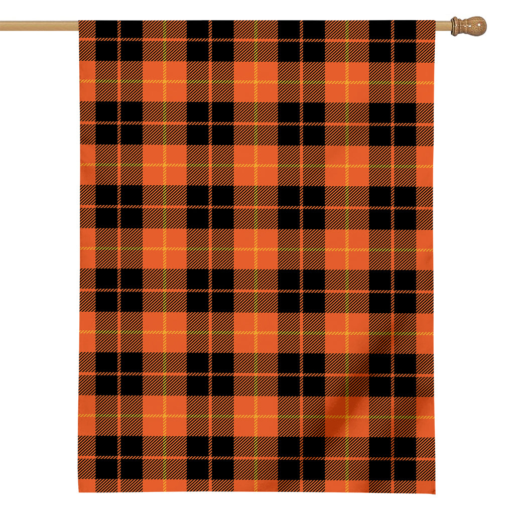 Orange Black And Yellow Tartan Print House Flag
