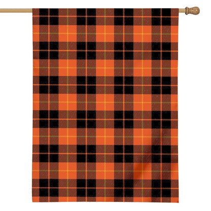 Orange Black And Yellow Tartan Print House Flag