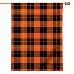 Orange Black And Yellow Tartan Print House Flag