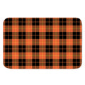 Orange Black And Yellow Tartan Print Indoor Door Mat