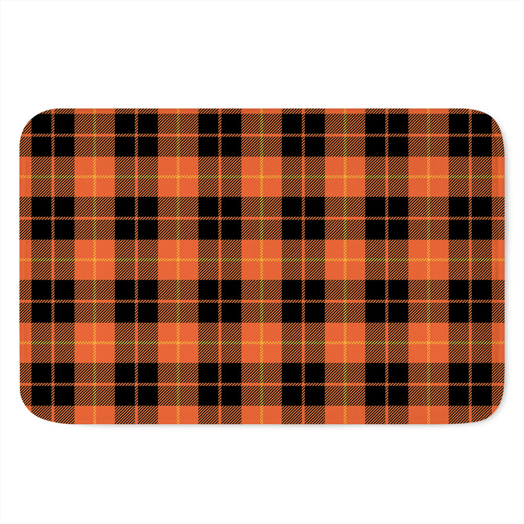 Orange Black And Yellow Tartan Print Indoor Door Mat