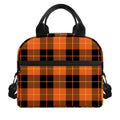 Orange Black And Yellow Tartan Print Insulated Lunch Bag