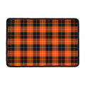 Orange Black And Yellow Tartan Print Kitchen Mat