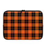 Orange Black And Yellow Tartan Print Laptop Sleeve