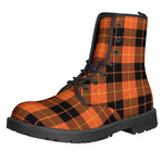 Orange Black And Yellow Tartan Print Backpack