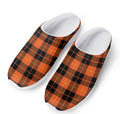 Orange Black And Yellow Tartan Print Mesh Casual Shoes