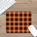 Orange Black And Yellow Tartan Print Mouse Pad