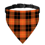 Orange Black And Yellow Tartan Print Over The Collar Dog Bandana