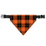 Orange Black And Yellow Tartan Print Over The Collar Dog Bandana