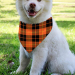 Orange Black And Yellow Tartan Print Over The Collar Dog Bandana