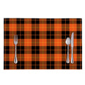 Orange Black And Yellow Tartan Print Placemat