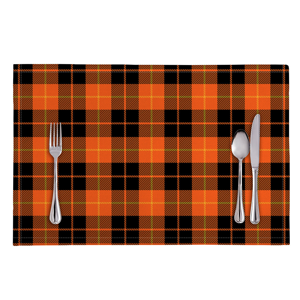 Orange Black And Yellow Tartan Print Placemat