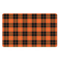Orange Black And Yellow Tartan Print Polyester Doormat