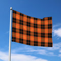 Orange Black And Yellow Tartan Print Polyester Flag