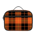 Orange Black And Yellow Tartan Print Portable Lunch Bag