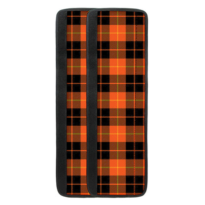 Orange Black And Yellow Tartan Print Refrigerator Handle Covers