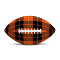 Orange Black And Yellow Tartan Print Rugby Ball