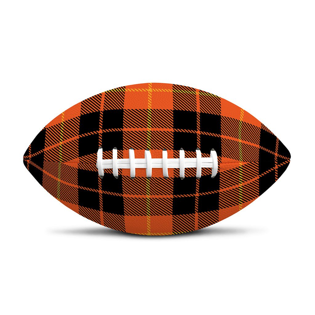 Orange Black And Yellow Tartan Print Rugby Ball