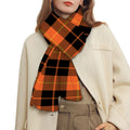 Orange Black And Yellow Tartan Print Scarf