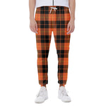 Orange Black And Yellow Tartan Print Scuba Joggers