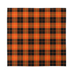 Orange Black And Yellow Tartan Print Silk Bandana