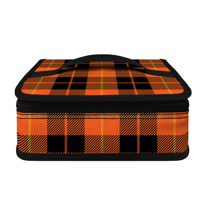 Orange Black And Yellow Tartan Print Small Lunch Bag