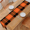 Orange Black And Yellow Tartan Print Table Runner