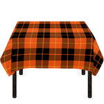 Orange Black And Yellow Tartan Print Tablecloth
