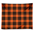 Orange Black And Yellow Tartan Print Tapestry