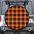 Orange Black And Yellow Tartan Print Tire Cover
