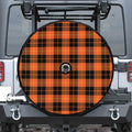 Orange Black And Yellow Tartan Print Tire Cover With Camera Hole