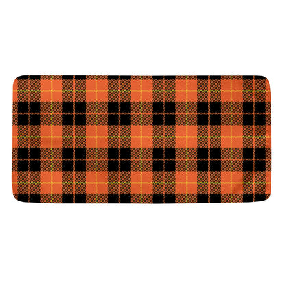 Orange Black And Yellow Tartan Print Towel