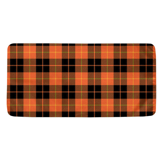 Orange Black And Yellow Tartan Print Towel