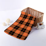 Orange Black And Yellow Tartan Print Towel