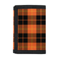 Orange Black And Yellow Tartan Print Trifold Wallet