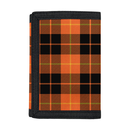 Orange Black And Yellow Tartan Print Trifold Wallet