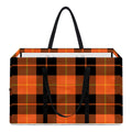 Orange Black And Yellow Tartan Print Utility Tote Bag